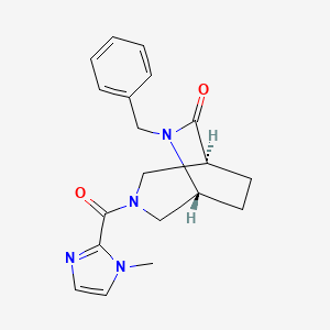 molecular formula C19H22N4O2 B5644167 (1S,5R)-6-benzyl-3-(1-methylimidazole-2-carbonyl)-3,6-diazabicyclo[3.2.2]nonan-7-one 