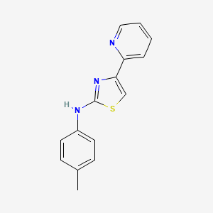 molecular formula C15H13N3S B5644294 N-(4-METHYLPHENYL)-N-[4-(2-PYRIDYL)-1,3-THIAZOL-2-YL]AMINE 