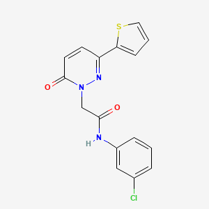 molecular formula C16H12ClN3O2S B5644383 N-(3-chlorophenyl)-2-(6-oxo-3-(thiophen-2-yl)pyridazin-1(6H)-yl)acetamide 
