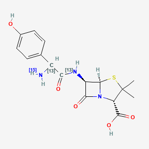 molecular formula C16H19N3O5S B564441 Amoxicillin-13C2,15N (Mixture of Diastereomers) CAS No. 1357002-99-3