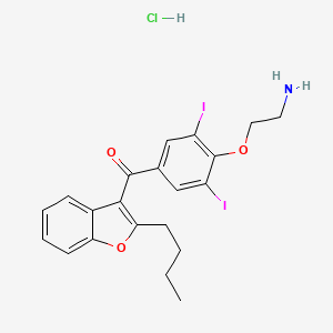 molecular formula C21H22ClI2NO3 B564444 (4-(2-Aminoethoxy)-3,5-diiodophenyl)(2-butyl-benzofuran-3-yl)methanone hydrochloride CAS No. 757220-04-5