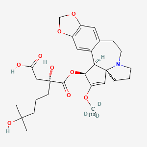molecular formula C28H37NO9 B564449 4'-Demethyl Homoharringtonine-13C,d3 CAS No. 1217669-36-7