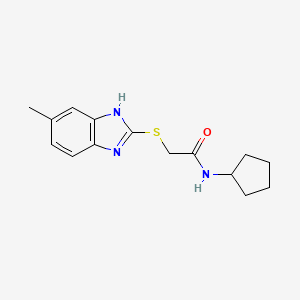 molecular formula C15H19N3OS B5644531 N-cyclopentyl-2-[(6-methyl-1H-benzimidazol-2-yl)sulfanyl]acetamide 