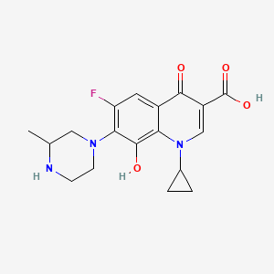 B564465 1-Cyclopropyl-6-fluoro-8-hydroxy-7-(3-methylpiperazin-1-yl)-4-oxo-1,4-dihydroquinoline-3-carboxylic acid CAS No. 616205-76-6