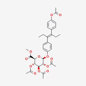 molecular formula C33H38O12 B564472 Acetyldiethylstilbestrol 2,3,4-tri-O-acetyl--D-glucuronide methyl ester CAS No. 40269-22-5