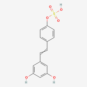 molecular formula C14H12O6S B564479 4-[2-(3,5-Dihydroxyphenyl)ethenyl]phenyl hydrogen sulfate CAS No. 858187-19-6