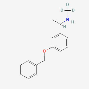 molecular formula C16H19NO B564504 N-[1-(3'-Benzyloxyphenyl)ethyl]-N-(methyl-d3)amine CAS No. 1189957-44-5