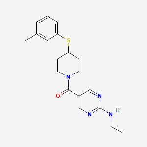 molecular formula C19H24N4OS B5645376 N-ethyl-5-({4-[(3-methylphenyl)thio]-1-piperidinyl}carbonyl)-2-pyrimidinamine 