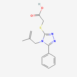 molecular formula C14H15N3O2S B5645405 [4-(2-Methyl-allyl)-5-phenyl-4H-[1,2,4]triazol-3-ylsulfanyl]-acetic acid 