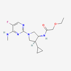 molecular formula C16H24FN5O2 B5645465 N-[(3R,4S)-4-cyclopropyl-1-[5-fluoro-4-(methylamino)pyrimidin-2-yl]pyrrolidin-3-yl]-2-ethoxyacetamide 