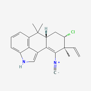 molecular formula C21H21ClN2 B564549 (4S,5S,7S)-5-chloro-4-ethenyl-3-isocyano-4,8,8-trimethyl-14-azatetracyclo[7.6.1.02,7.013,16]hexadeca-1(15),2,9(16),10,12-pentaene CAS No. 101968-76-7