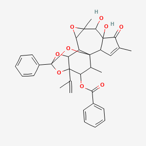(6,7-Dihydroxy-4,8,18-trimethyl-5-oxo-14-phenyl-16-prop-1-en-2-yl-9,13,15,19-tetraoxahexacyclo[12.4.1.01,11.02,6.08,10.012,16]nonadec-3-en-17-yl) benzoate
