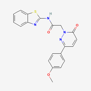 molecular formula C20H16N4O3S B5645598 N-(benzo[d]thiazol-2-yl)-2-(3-(4-methoxyphenyl)-6-oxopyridazin-1(6H)-yl)acetamide 