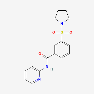 molecular formula C16H17N3O3S B5645621 N-pyridin-2-yl-3-pyrrolidin-1-ylsulfonylbenzamide 