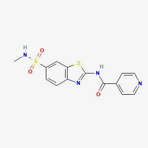 molecular formula C14H12N4O3S2 B5645704 N-[6-(methylsulfamoyl)-1,3-benzothiazol-2-yl]pyridine-4-carboxamide 