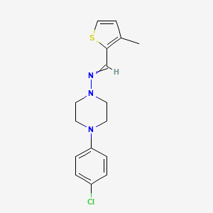 molecular formula C16H18ClN3S B5645754 N-[4-(4-chlorophenyl)piperazin-1-yl]-1-(3-methylthiophen-2-yl)methanimine 