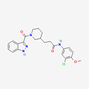 molecular formula C23H25ClN4O3 B5645892 N-(3-chloro-4-methoxyphenyl)-3-[1-(1H-indazole-3-carbonyl)piperidin-3-yl]propanamide 