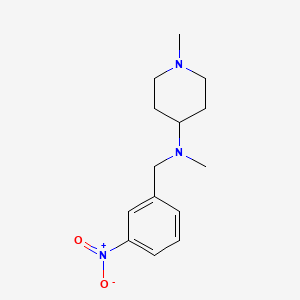 molecular formula C14H21N3O2 B5645992 N,1-dimethyl-N-[(3-nitrophenyl)methyl]piperidin-4-amine 