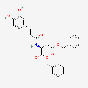 Dibenzyl (2S)-2-[3-(3,4-dihydroxyphenyl)propanoylamino]butanedioate