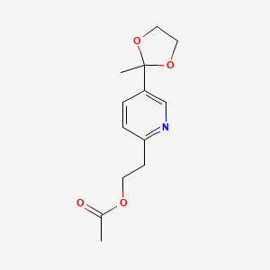 2-[5-(2-Methyl-1,3-dioxolan-2-yl)pyridin-2-yl]ethyl acetate