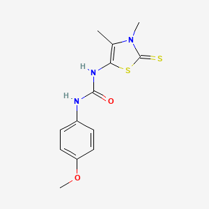 molecular formula C13H15N3O2S2 B5646231 N-(3,4-dimethyl-2-thioxo-2,3-dihydro-1,3-thiazol-5-yl)-N'-(4-methoxyphenyl)urea 