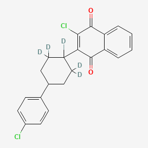 molecular formula C22H18Cl2O2 B564624 2-Chloro-3-[4-(4-chlorophenyl)cyclohexyl-d5]-1,4-naphthalenedione CAS No. 1189507-64-9