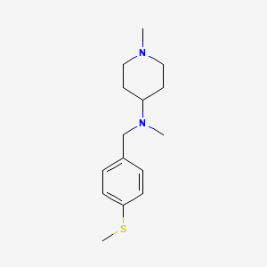 molecular formula C15H24N2S B5646251 N,1-dimethyl-N-[(4-methylsulfanylphenyl)methyl]piperidin-4-amine 