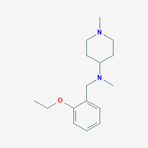 molecular formula C16H26N2O B5646279 N-[(2-ethoxyphenyl)methyl]-N,1-dimethylpiperidin-4-amine 