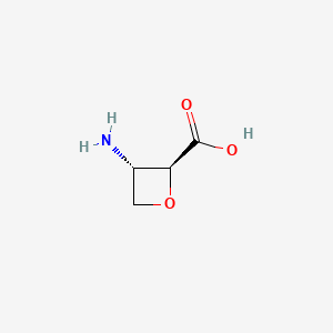 molecular formula C4H7NO3 B564635 (2S,3S)-3-Aminooxetane-2-carboxylic acid CAS No. 108865-80-1