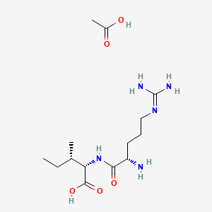 molecular formula C14H29N5O5 B564663 acetic acid;(2S,3S)-2-[[(2S)-2-amino-5-(diaminomethylideneamino)pentanoyl]amino]-3-methylpentanoic acid CAS No. 102185-51-3