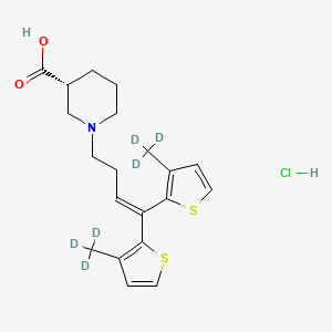 molecular formula C20H26ClNO2S2 B564693 Tiagabine-methyl-d6 Hydrochloride CAS No. 1217808-68-8
