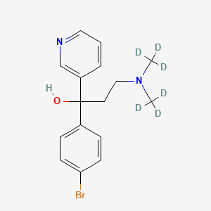 molecular formula C16H19BrN2O B564706 alpha-(4-Bromophenyl)-alpha-[2-(dimethyl-d6-amino)ethyl]-3-pyridinemethanol CAS No. 1189936-97-7