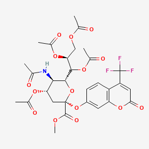molecular formula C30H32F3NO15 B564726 Methyl (2S,4S,5R,6R)-5-acetamido-4-acetyloxy-2-[2-oxo-4-(trifluoromethyl)chromen-7-yl]oxy-6-[(2S)-1,2,3-triacetyloxypropyl]oxane-2-carboxylate CAS No. 195210-09-4