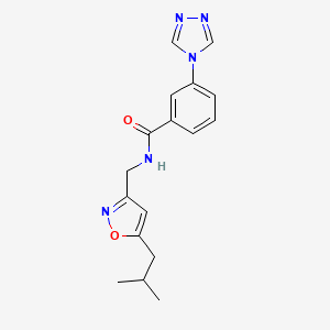 molecular formula C17H19N5O2 B5647277 N-[[5-(2-methylpropyl)-1,2-oxazol-3-yl]methyl]-3-(1,2,4-triazol-4-yl)benzamide 
