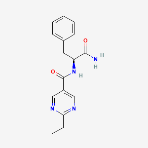 molecular formula C16H18N4O2 B5647457 N-[(2-ethyl-5-pyrimidinyl)carbonyl]-L-phenylalaninamide 