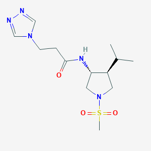 molecular formula C13H23N5O3S B5647585 N-[(3R,4S)-1-methylsulfonyl-4-propan-2-ylpyrrolidin-3-yl]-3-(1,2,4-triazol-4-yl)propanamide 