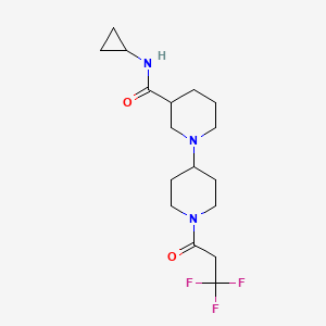 molecular formula C17H26F3N3O2 B5647662 N-cyclopropyl-1-[1-(3,3,3-trifluoropropanoyl)piperidin-4-yl]piperidine-3-carboxamide 