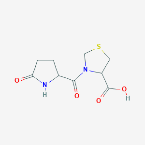molecular formula C9H12N2O4S B056477 3-Pyroglutamylthiazolidine-4-carboxylic acid CAS No. 117241-40-4