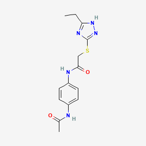molecular formula C14H17N5O2S B5647739 N-(4-Acetamidophenyl)-2-[(5-ethyl-4H-1,2,4-triazol-3-YL)sulfanyl]acetamide 
