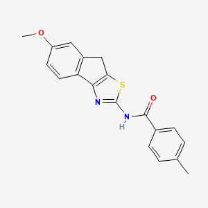 molecular formula C19H16N2O2S B5647875 N-(6-methoxy-4H-indeno[1,2-d][1,3]thiazol-2-yl)-4-methylbenzamide 