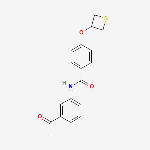 molecular formula C18H17NO3S B5647931 n-(3-Acetylphenyl)-4-(thietan-3-yloxy)benzamide CAS No. 5880-27-3