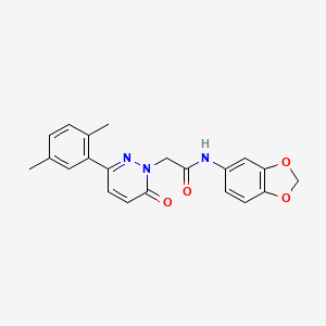 molecular formula C21H19N3O4 B5648017 N-(2H-1,3-BENZODIOXOL-5-YL)-2-[3-(2,5-DIMETHYLPHENYL)-6-OXO-1,6-DIHYDROPYRIDAZIN-1-YL]ACETAMIDE 