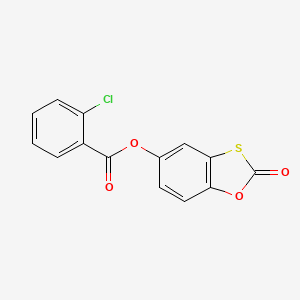 molecular formula C14H7ClO4S B5648083 2-Oxobenzo[d][1,3]oxathiol-5-yl 2-chlorobenzoate 