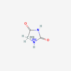 molecular formula C3H4N2O2 B564813 Hydantoin-5-13C,1-15N CAS No. 1189697-61-7