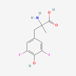 molecular formula C10H11I2NO3 B564831 3,5-Diiodo-alpha-methyl-DL-tyrosine CAS No. 7434-77-7