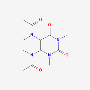 molecular formula C12H18N4O4 B564834 URACIL, 1,3-DIMETHYL-5,6-BIS(N-METHYLACETAMIDO)- CAS No. 105143-41-7