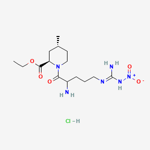 (2R,4R)-Ethyl 1-(2-amino-5-(3-nitroguanidino)pentanoyl)-4-methylpiperidine-2-carboxylate hydrochloride