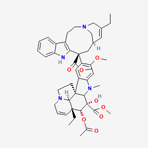 molecular formula C46H56N4O8 B564851 methyl (1R,10S,11R,12R,19S)-11-acetyloxy-12-ethyl-4-[(13S,15R)-17-ethyl-13-methoxycarbonyl-1,11-diazatetracyclo[13.3.1.04,12.05,10]nonadeca-4(12),5,7,9,16-pentaen-13-yl]-10-hydroxy-5-methoxy-8-methyl-8,16-diazapentacyclo[10.6.1.01,9.02,7.016,19]nonadeca-2,4,6,13-tetraene-10-carboxylate CAS No. 81165-17-5