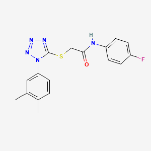 molecular formula C17H16FN5OS B5648543 2-{[1-(3,4-dimethylphenyl)-1H-tetrazol-5-yl]sulfanyl}-N-(4-fluorophenyl)acetamide 