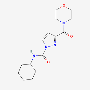 molecular formula C15H22N4O3 B5648730 N-cyclohexyl-3-(morpholine-4-carbonyl)pyrazole-1-carboxamide 